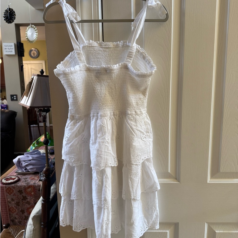 Sincerely Jules Elegant White Tiered Midi Dress